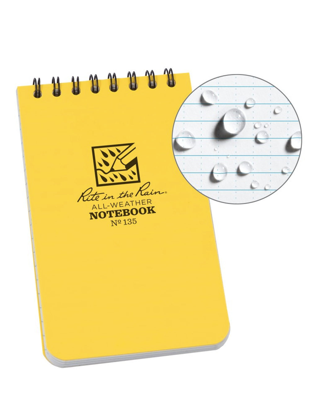 Rite in the Rain 3" x 5" Top Spiral Notebook - Yellow - TacSource
