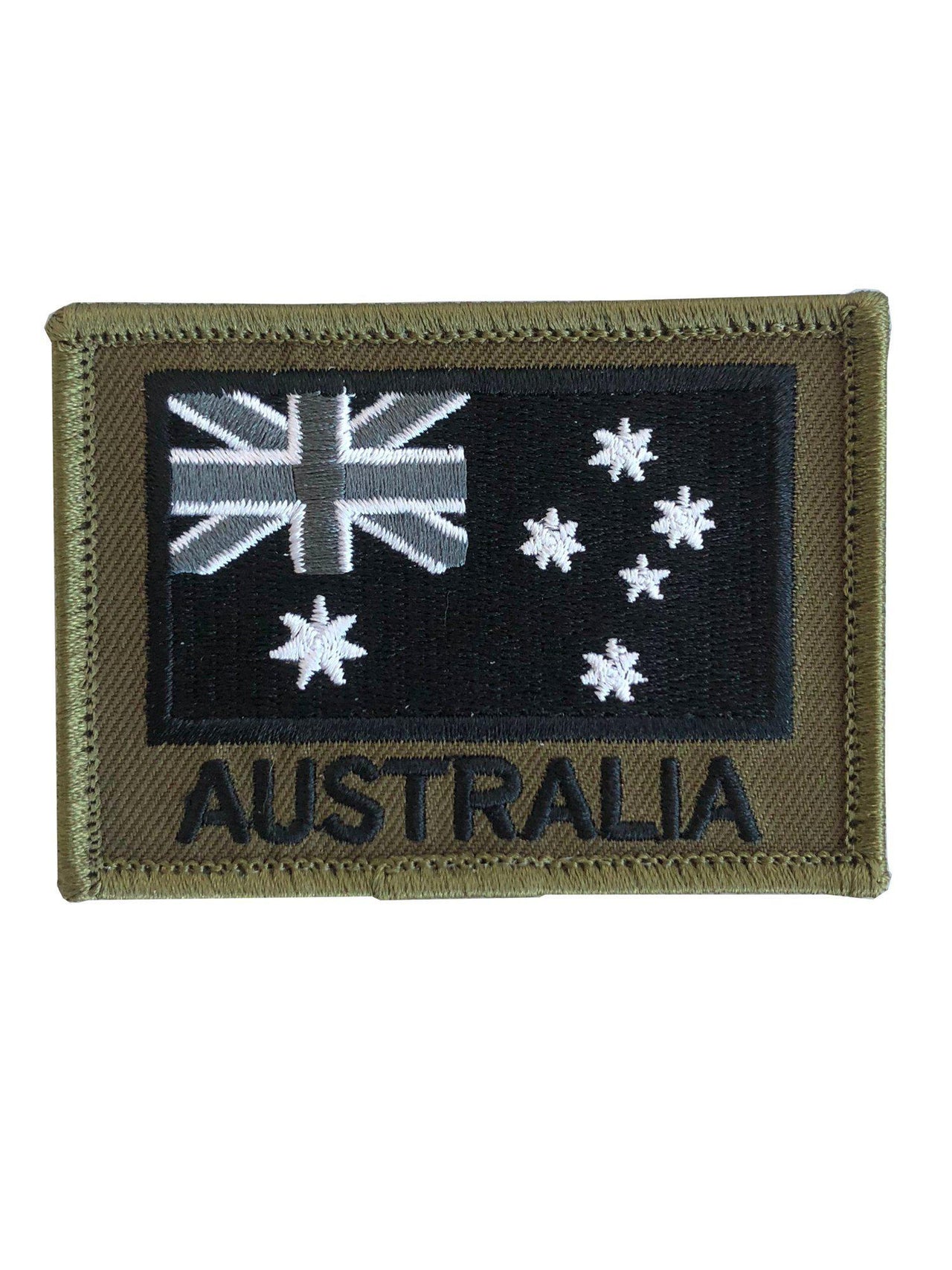 TacSource AUS Flag Patch - Black on Olive - TacSource