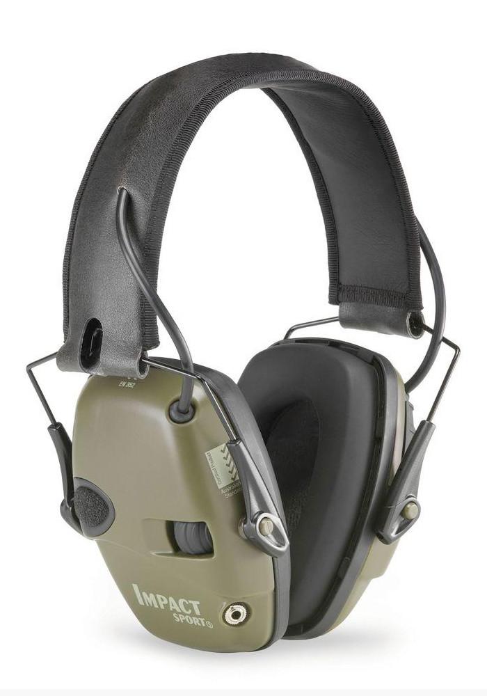 Howard Leight Impact Sports Electronic Earmuffs - Olive - TacSource